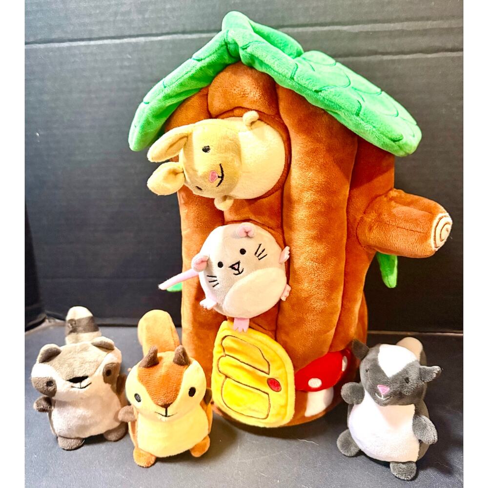 Lakeshore Learning Forest Friends Treehouse plush toy set 5 animals